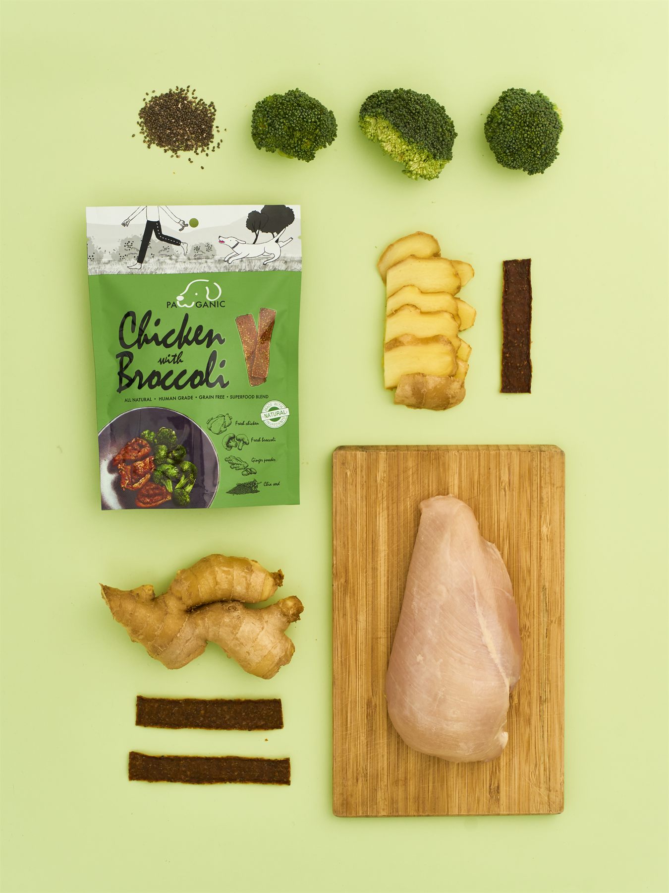 Chicken with Broccoli — real ingredients laid out