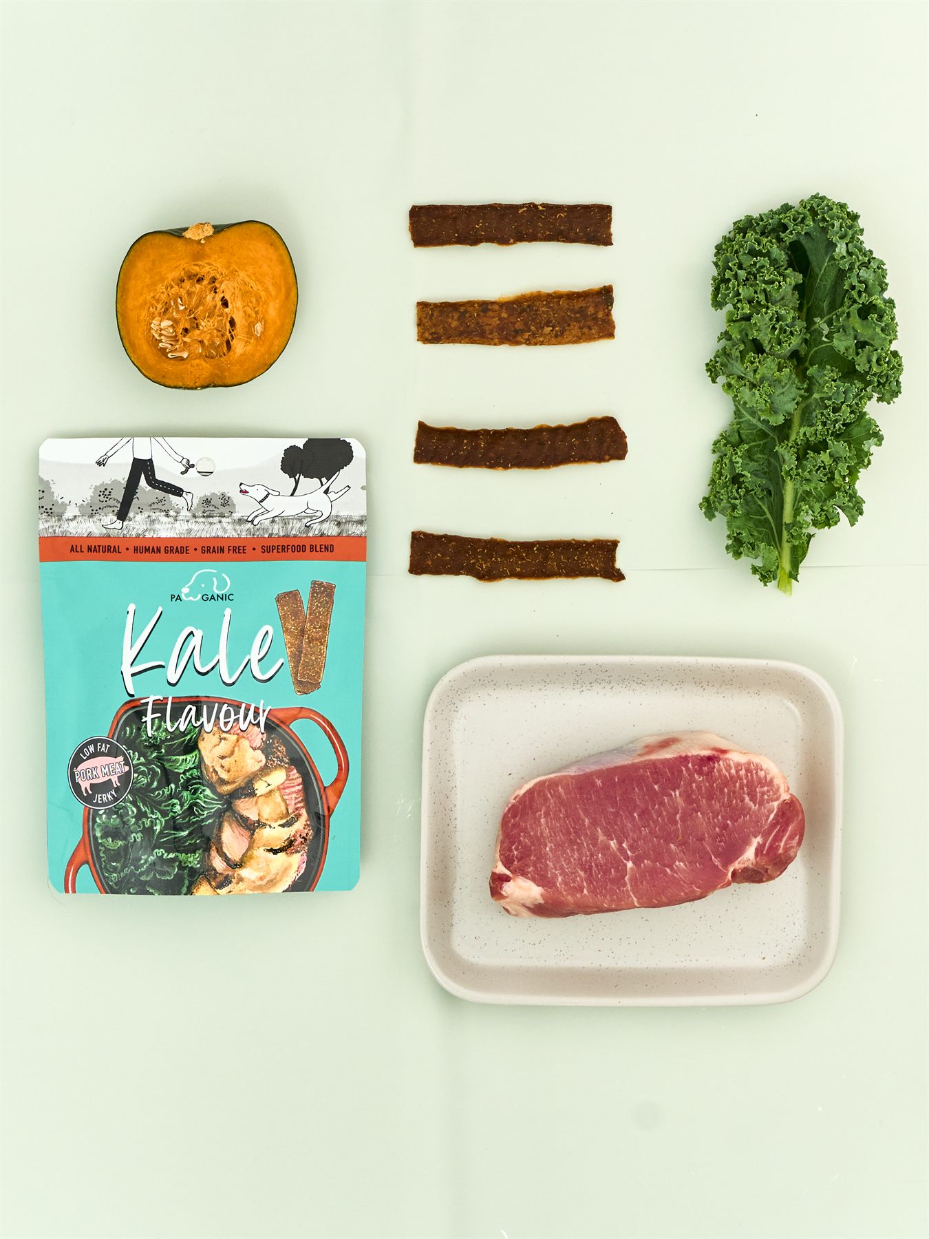 Kale Flavour — real ingredients laid out