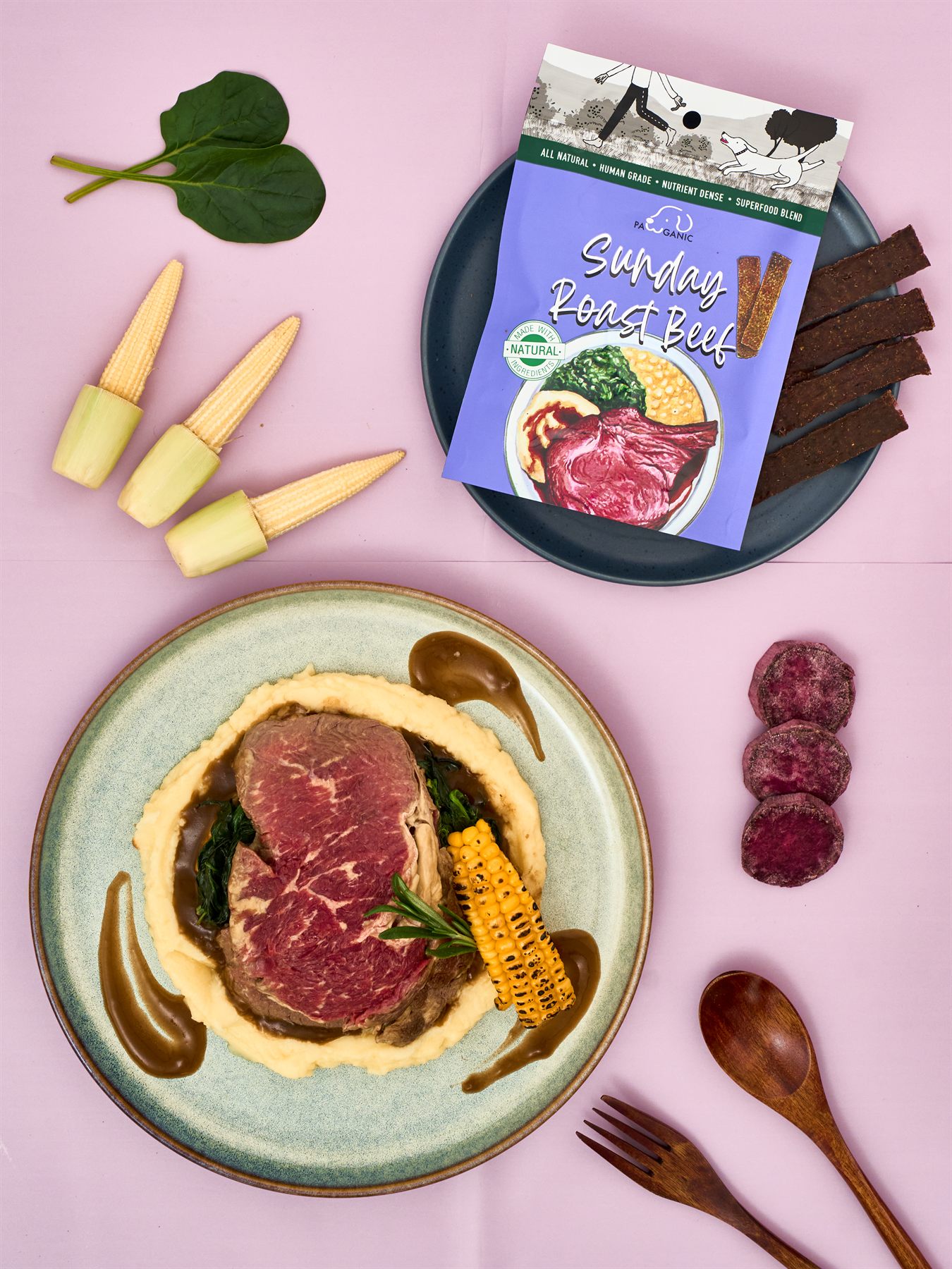 Sunday Roast Beef — real ingredients laid out
